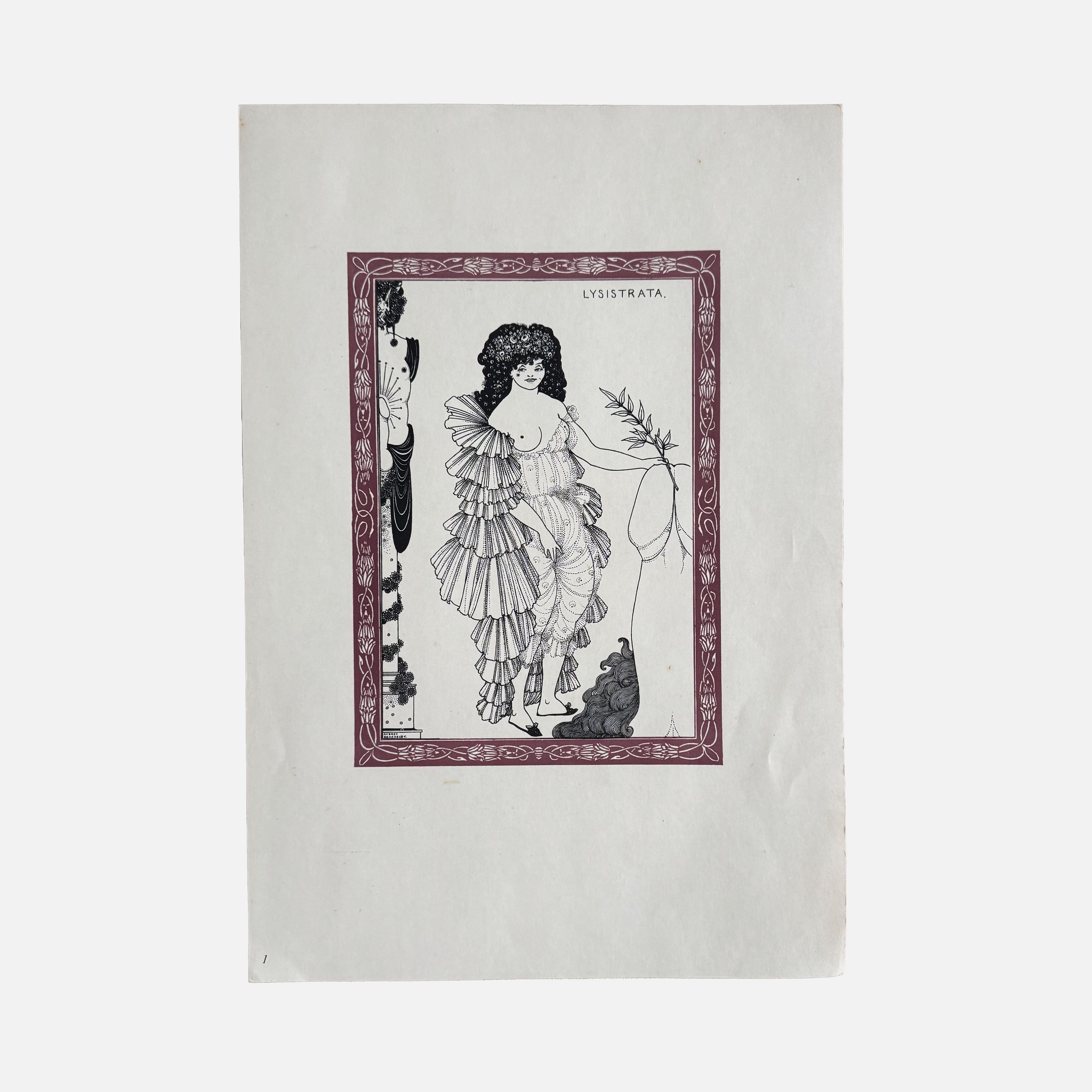 Aubrey Beardsley, Les Erotiques — Lysistrata Shielding Her Coynte