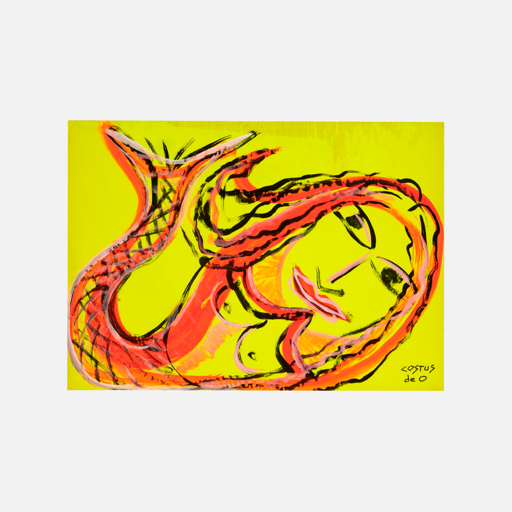 Sirena Gaditana COS-082 Acrílico sobre cartulina 49 x 68 cm Costus La Movida Madrileña