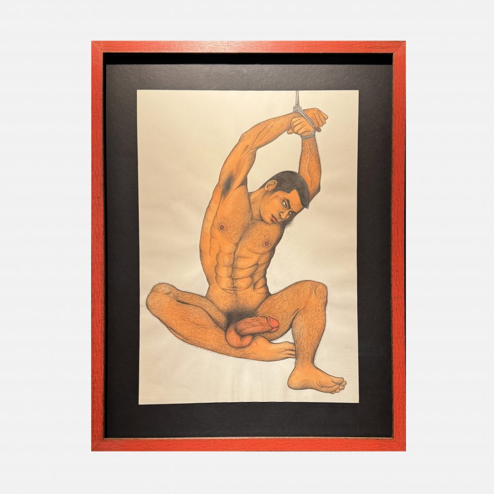 Go Mishima (Tsuyoshi Yoshida) – Sin título (Young man bound), 1970, pencil and watercolor on paper