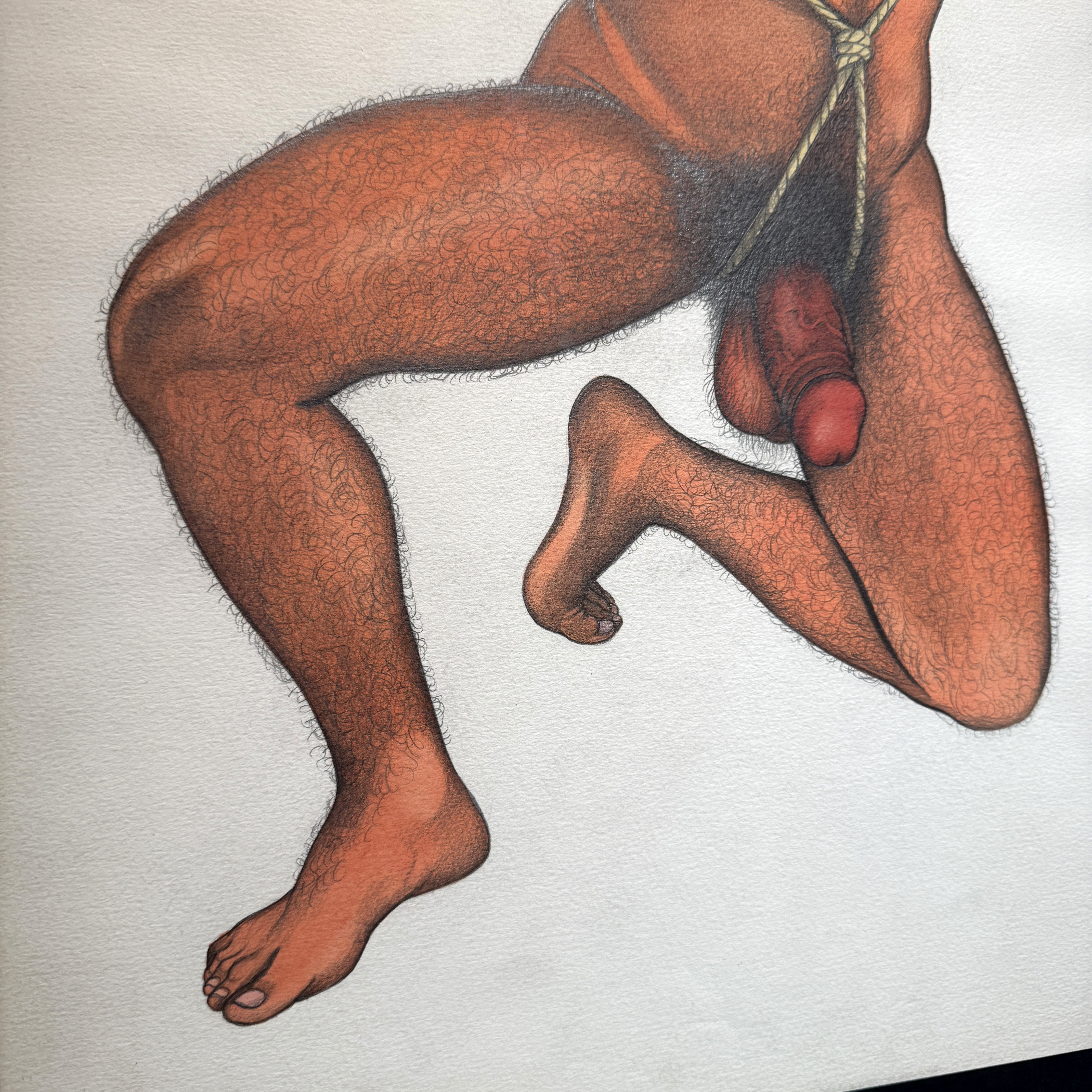 Go Mishima (Tsuyoshi Yoshida) – Sin Título (Young man bound), 1970, pencil and watercolor on paper