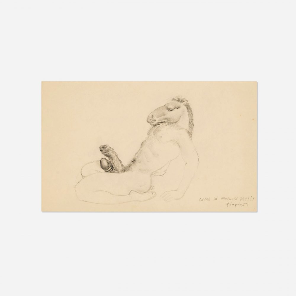 Yiannis Nomikos, Come On Make My Day!, 1989, graphite pencil on paper, 22×36 cm