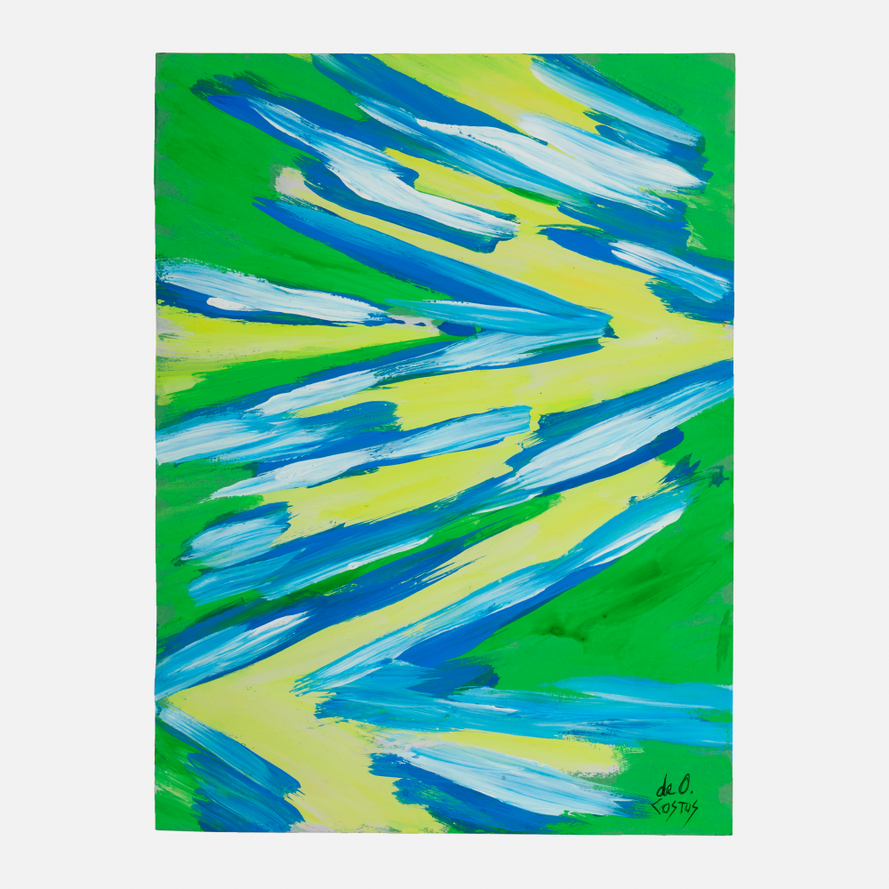 COSTUS, Estudio para Fondo de Cuadro, acrylic on paper, 25 x 32 cm, artwork at IMAGO DEI Gallery
