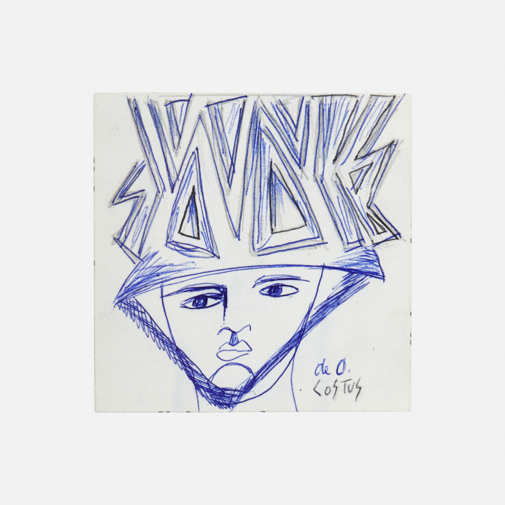 COSTUS, Guerrero, ink on paper, 10 x 10 cm, artwork at IMAGO DEI Gallery