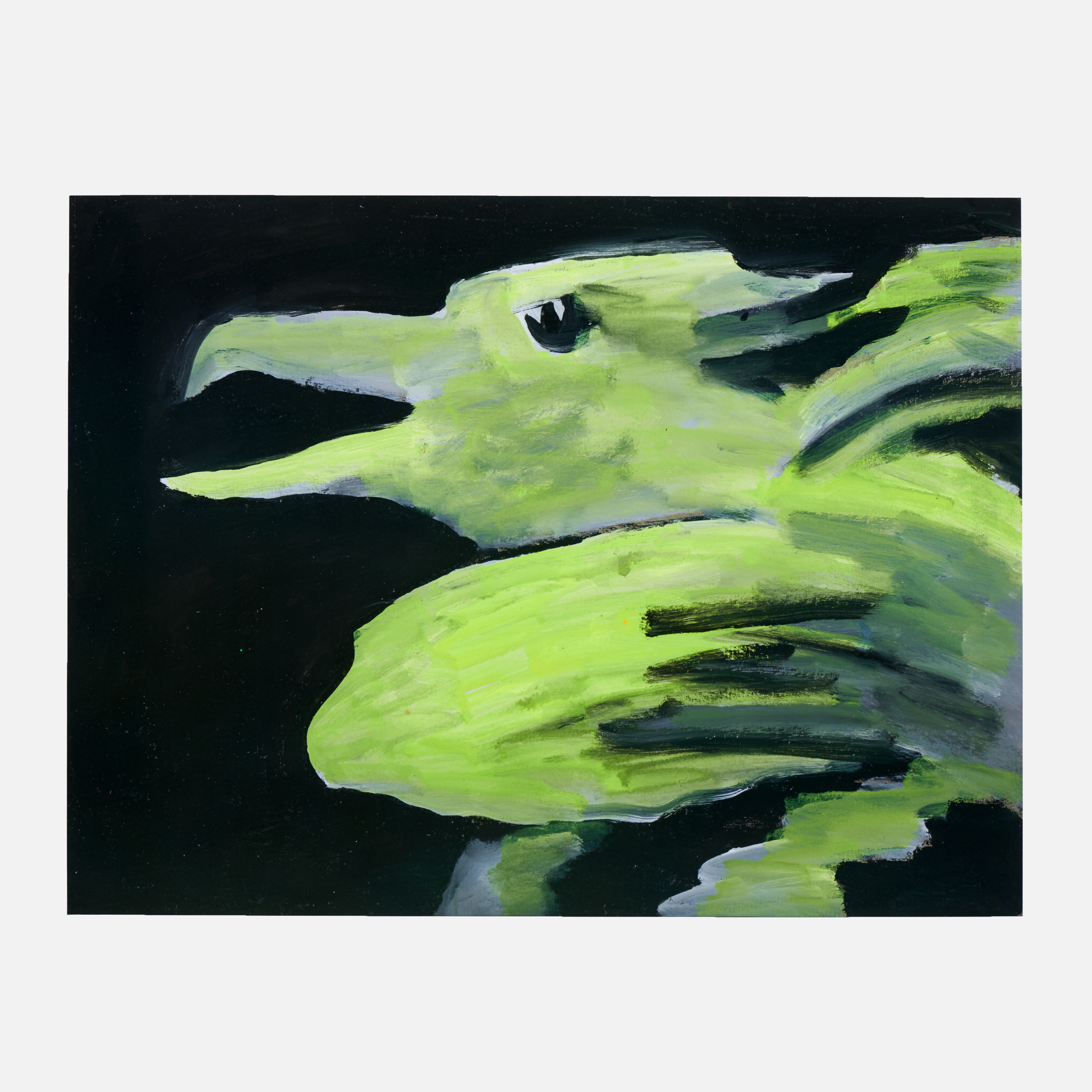 COSTUS, Pájaro Amarillo, acrylic on paper, 37 x 49 cm, 1982, artwork at IMAGO DEI Gallery