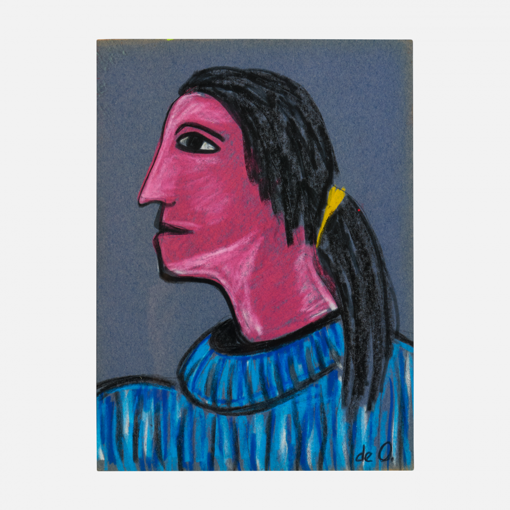 COSTUS, Retrato de Enrique Naya, colored pencils on card, 32 x 49 cm, artwork at IMAGO DEI Gallery